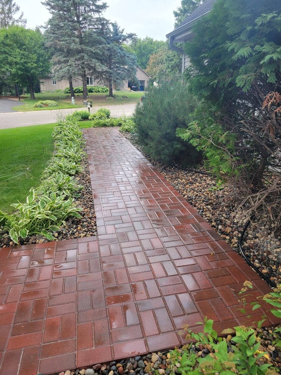 red colored paved path
